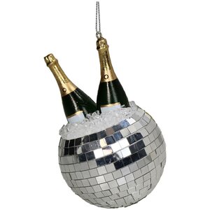 Ornament Champagne Bottles Glass Multi 11.4cm - afbeelding 3
