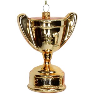 Ornament Champions Cup glas goud 10.4cm - afbeelding 2