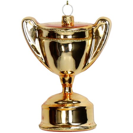 Ornament Champions Cup glas goud 10.4cm - afbeelding 2