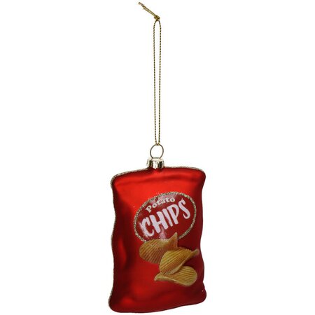 Ornament Chips zak rood 5x3x10cm - afbeelding 2