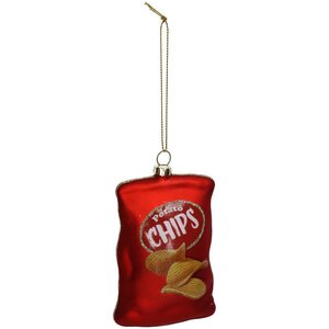 Ornament Chips zak rood 5x3x10cm - afbeelding 2