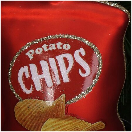 Ornament Chips zak rood 5x3x10cm - afbeelding 4