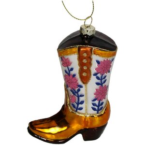 Ornament Cowboylaars bloem glas 10.5cm - afbeelding 3