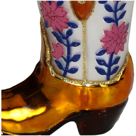 Ornament Cowboylaars bloem glas 10.5cm - afbeelding 2