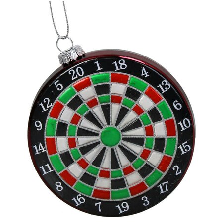 Ornament Dartbord glas 10cm - afbeelding 1