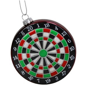 Ornament Dartbord glas 10cm - afbeelding 1