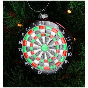 Ornament Dartbord glas 10cm - afbeelding 3
