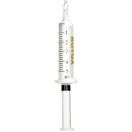 Ornament Injectiespuit Botox glas wit 16.4cm - afbeelding 1