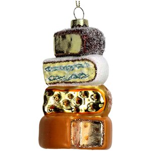 Ornament Kaas glas 11.4cm