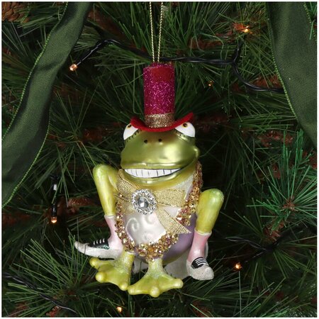 Ornament Kerstoetel Bruidegom groen 7x8x12cm - afbeelding 4