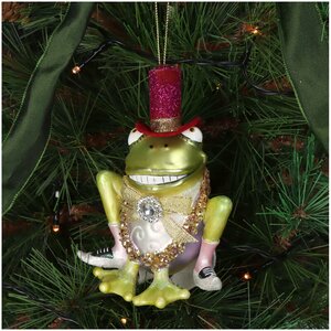 Ornament Kerstoetel Bruidegom groen 7x8x12cm - afbeelding 4