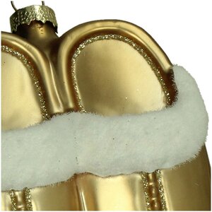 Ornament Knusse pantoffels glas beige 10cm - afbeelding 2