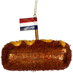 Ornament Kroket glas bruin 10cm - afbeelding 3