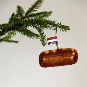 Ornament Kroket glas bruin 10cm - afbeelding 3