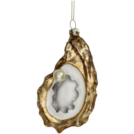 Ornament Oester glas goud 14cm - afbeelding 1