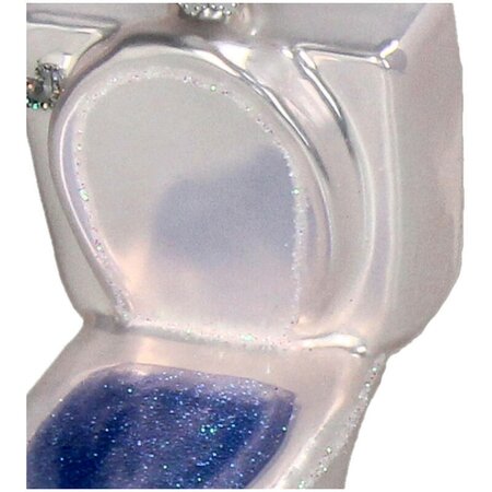 Ornament Toilet glas wit 9.6cm - afbeelding 3