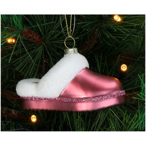 Ornament Ugg Pantoffel glas roze 6.3cm - afbeelding 3