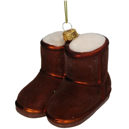 Ornament Winter UGG glas bruin 8.7cm - afbeelding 1
