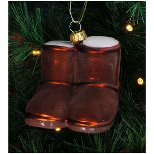 Ornament Winter UGG glas bruin 8.7cm - afbeelding 3