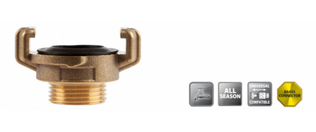 Polet Klauwkoppeling 3/4"-19mm met buitendraad van messing