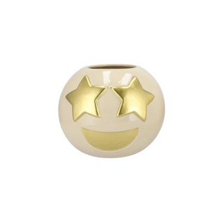 Smiley pot 11X9cm - wit of beige - afbeelding 3