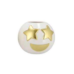 Smiley pot 11X9cm - wit of beige - afbeelding 4