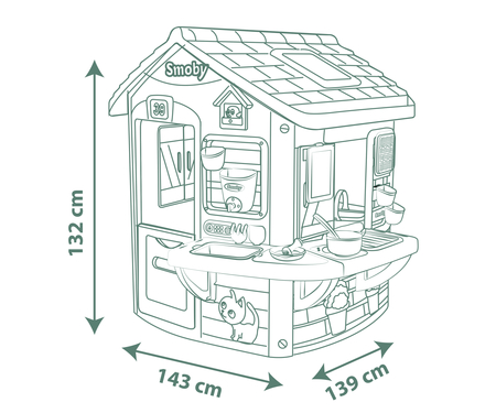 Smoby Mud Cooking House Speelhuis maten
