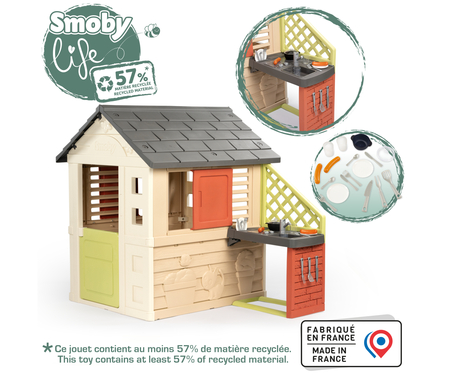 Smoby Nature Speelhuis met keuken details