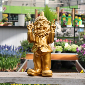 Stoobz Kabouter peace goud 31cm - afbeelding 1