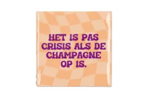 Tegeltje champagne op 10x10x1cm