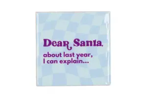 Tegeltje Dear Santa 10x10x1cm