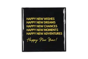 Tegeltje Happy New wishes 10x10x1cm