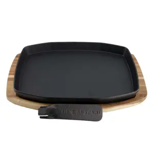 The Bastard Sizzling Plate & Holder Cast Iron 24x32 cm