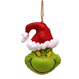 The Grinch kersthanger kersthoed blij 10cm