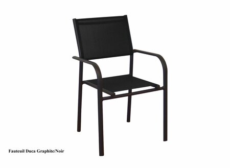 Tuinstoel Duca grijs/zwart