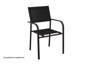 Tuinstoel Duca grijs/zwart