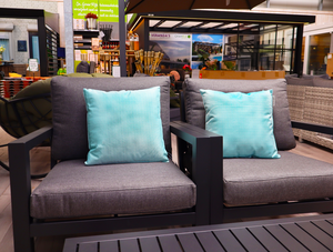 Unique Living kussen bliss outdoor 45x45cm aqua blue - afbeelding 2