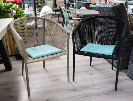Unique Living stoelkussen bliss outdoor 40x40x3 aqua blue - afbeelding 2