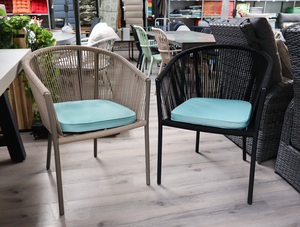 Unique Living wicker kussen bliss outdoor 46x47x4cm aqua blue - afbeelding 2
