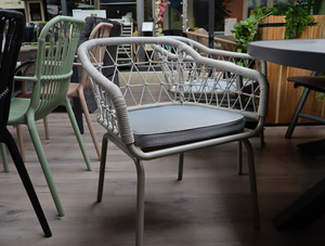 Unique Living wicker kussen bliss outdoor 46x47x4cm dark grey - afbeelding 2