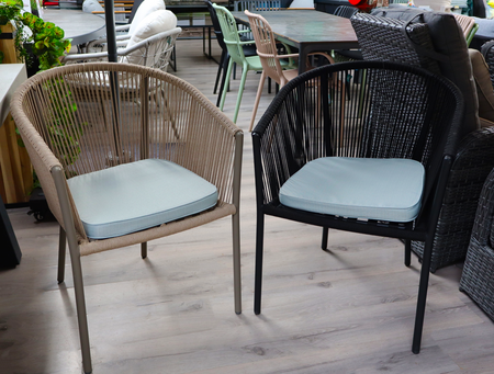 Unique Living wicker kussen bliss outdoor 46x47x4cm tea green - afbeelding 2