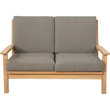 Lesli Living Loungebank Teak met kussens voorkant