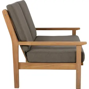 Lesli Living Loungebank Teak met kussens zijkant