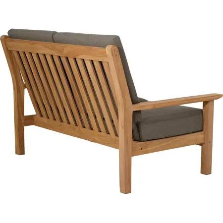 Lesli Living Loungebank Teak met kussens achterkant