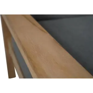 Lesli Living Loungebank Teak met kussens armleuning