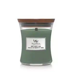 WoodWick Mint Leaves & Oak Medium Candle