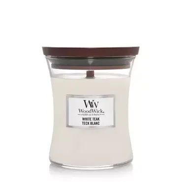 WoodWick White Teak Mini Candle