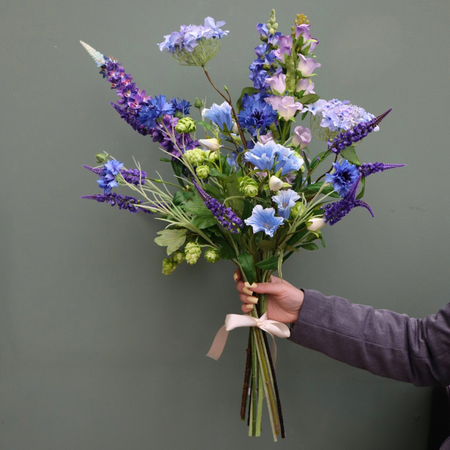 Kunst Boeket Blauw Paars Los