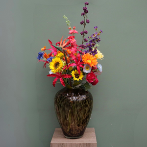 Zijden Boeket Fel Bont Gekleurd