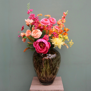 Zijden Boeket Roze Geel Oranje